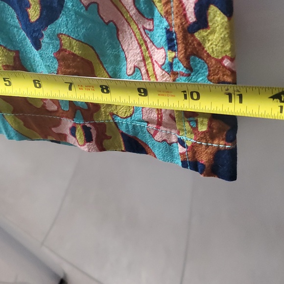 Free People Down & Out Floral Printed Flared Cotton Trousers Size 14 - Picture 15 of 15